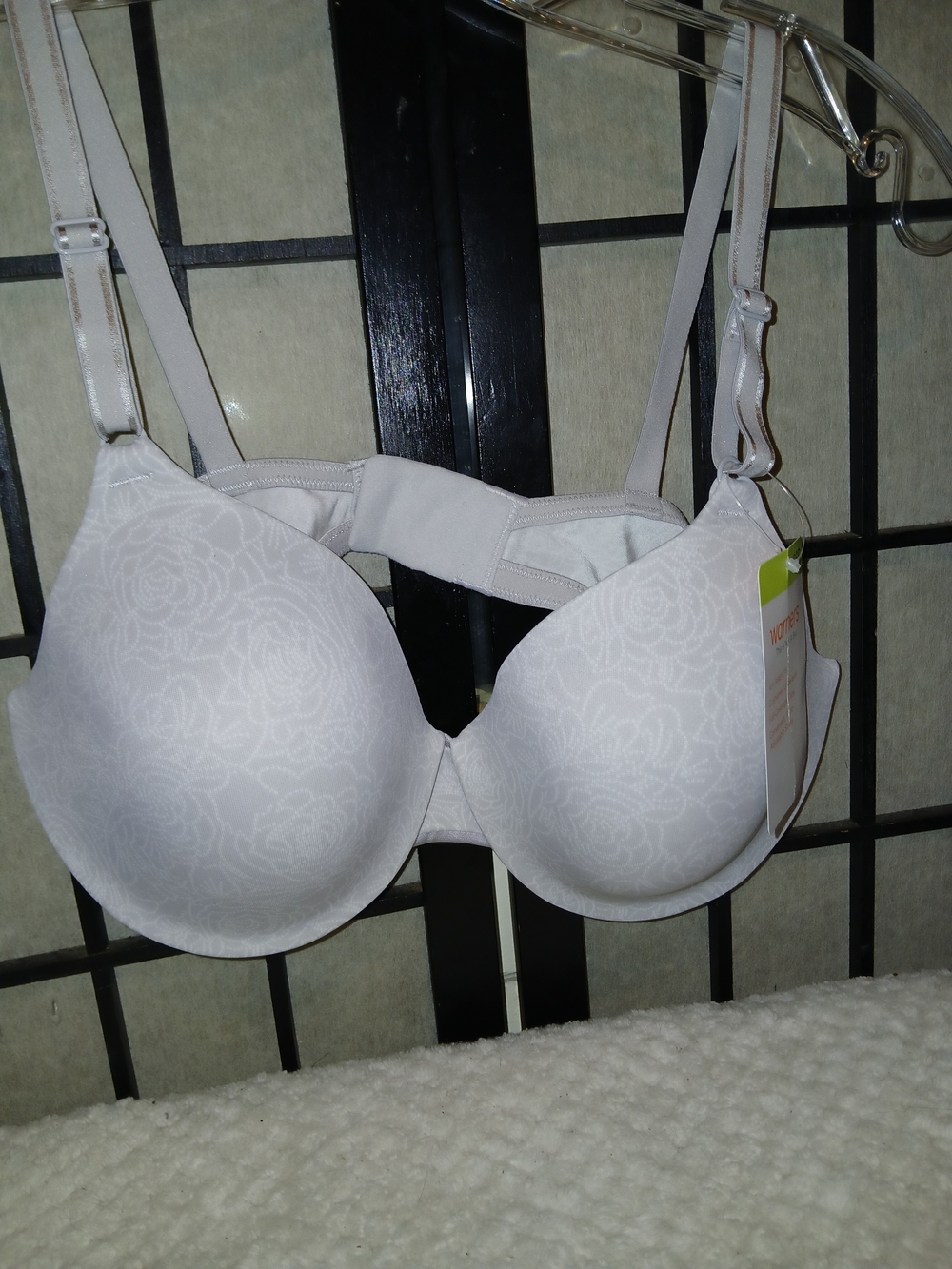 Women’s Light Gray Floral T-Shirt Bra - Smooth Molded Cups
